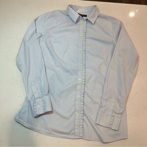 Banana Republic Light Blue and White Pinstripe Button-Down Shirt